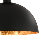 Lámparas de techo 2 uds semiesféricas negro y dorado E27