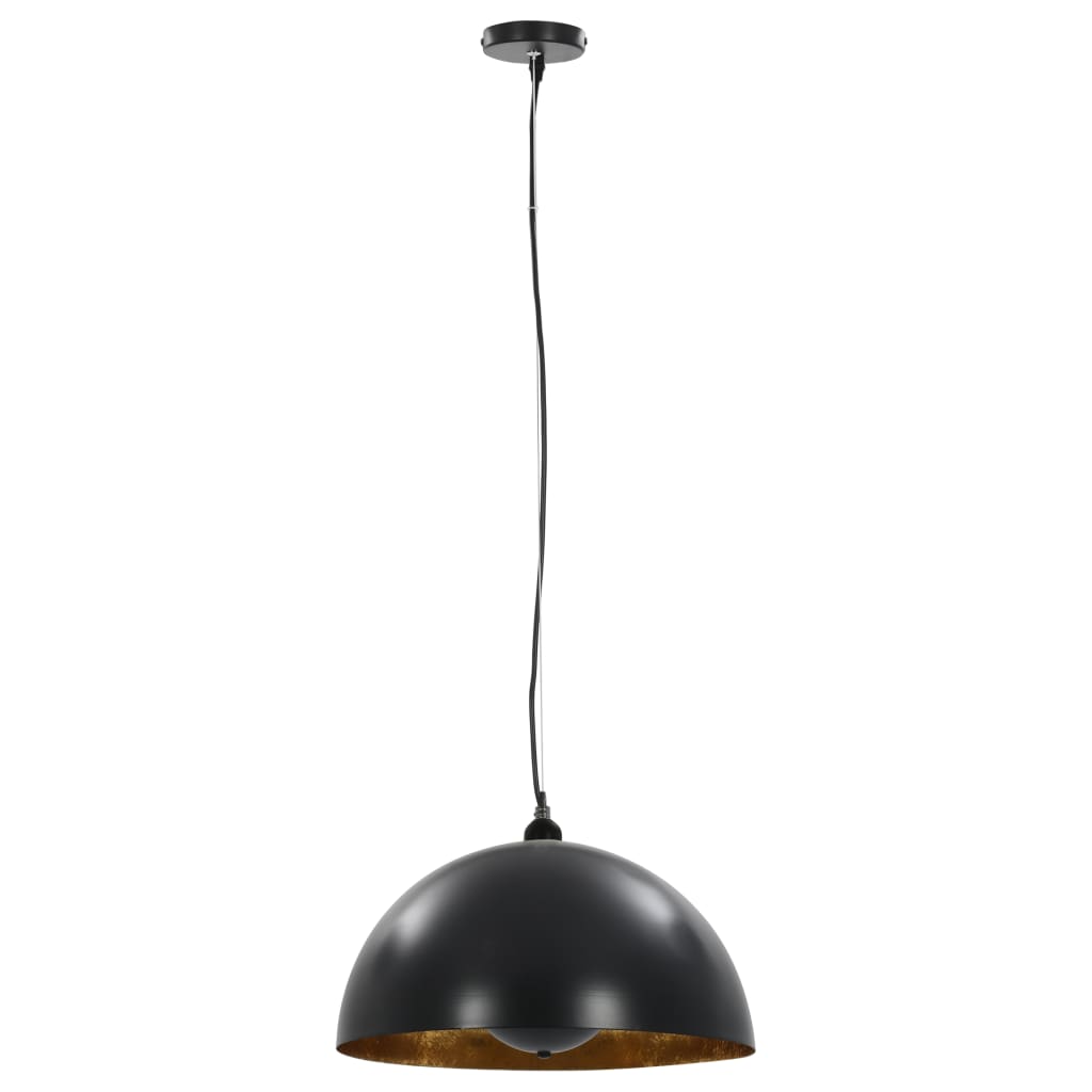 Lámparas de techo 2 uds semiesféricas negro y dorado 40 cm E27