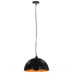 Lámparas de techo 2 uds semiesféricas negro y dorado 40 cm E27