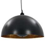 Lámparas de techo 2 uds semiesféricas negro y dorado 40 cm E27