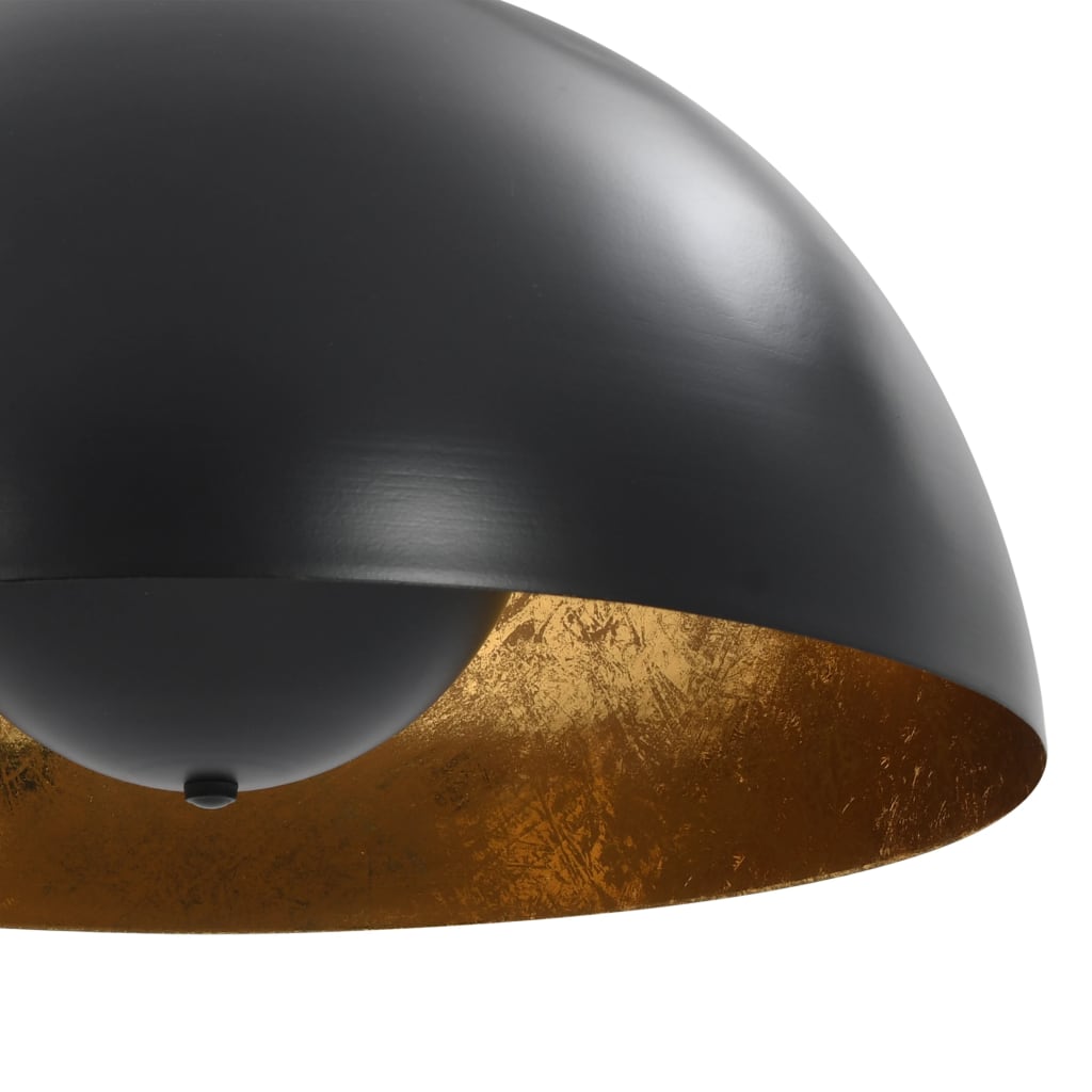 Lámparas de techo 2 uds semiesféricas negro y dorado 40 cm E27