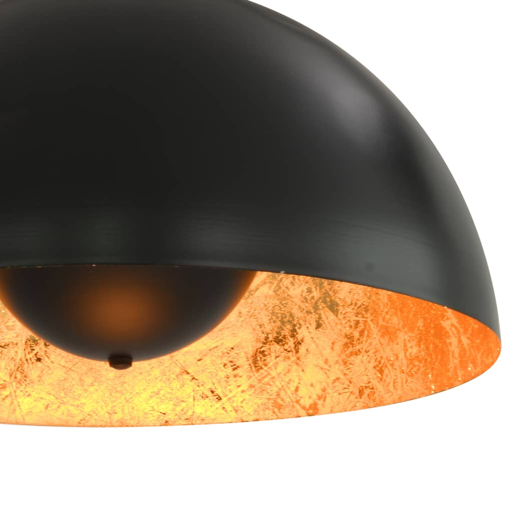 Lámparas de techo 2 uds semiesféricas negro y dorado 40 cm E27