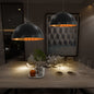 2 Pcs Semi-Spherical Ceiling Lamps Black and Gold 40cm E27