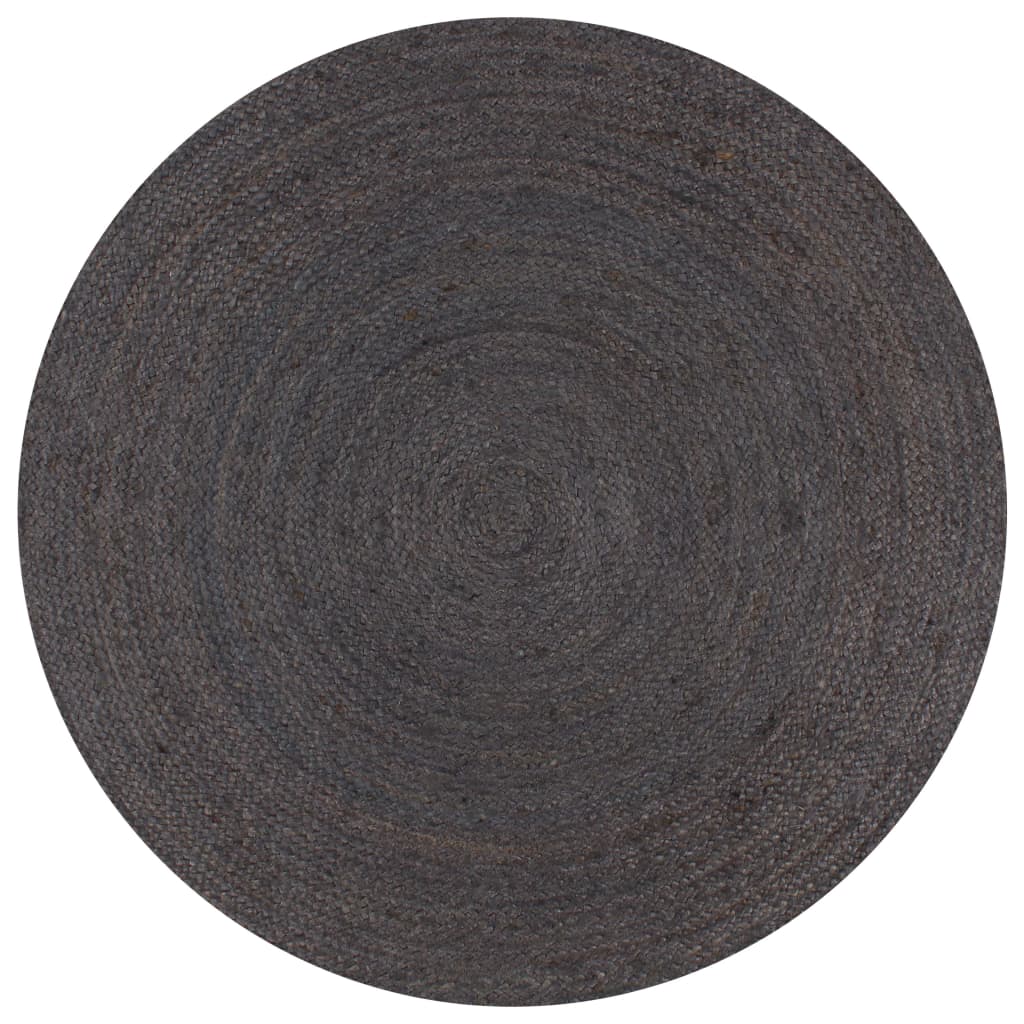 Alfombra de yute tejida a mano blanco y natural 120 cm