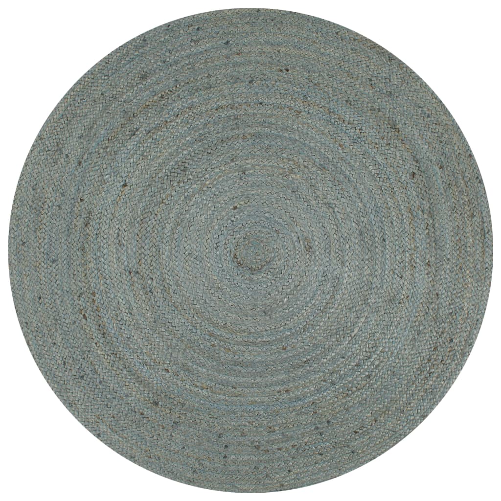 Alfombra de yute tejida a mano blanco y natural 120 cm