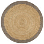 Alfombra de yute tejida a mano blanco y natural 120 cm