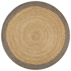 Alfombra de yute tejida a mano blanco y natural 120 cm
