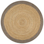 Alfombra de yute tejida a mano blanco y natural 120 cm