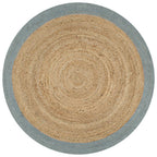 Alfombra de yute tejida a mano blanco y natural 120 cm