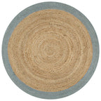 Alfombra de yute tejida a mano blanco y natural 120 cm