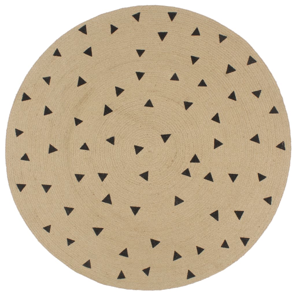 Alfombra de yute tejida a mano blanco y natural 120 cm