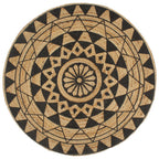 Alfombra de yute tejida a mano blanco y natural 120 cm