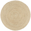 Alfombra de yute tejida a mano blanco y natural 120 cm