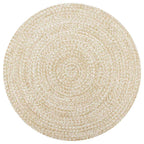 Alfombra de yute tejida a mano blanco y natural 120 cm