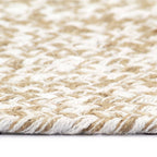 Alfombra de yute tejida a mano blanco y natural 120 cm