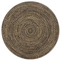 Alfombra hecha a mano de yute negra y natural 120 cm