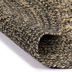 Alfombra hecha a mano de yute negra y natural 120 cm