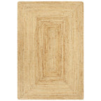Alfombra de yute tejida a mano blanco y natural 120 cm