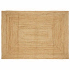 Alfombra de yute tejida a mano blanco y natural 120 cm