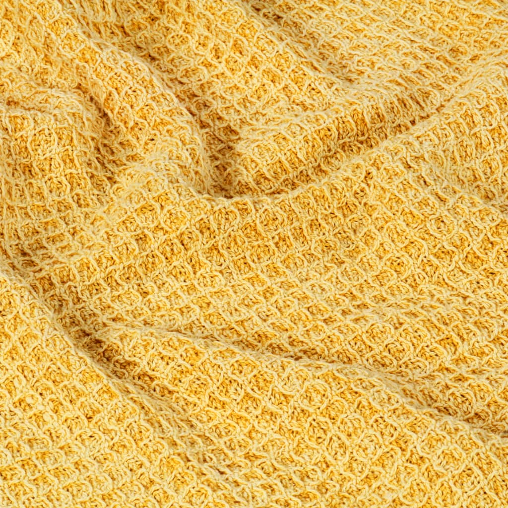Manta de algodón amarillo mostaza 160x210 cm