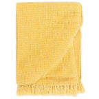 Manta de algodón amarillo mostaza 160x210 cm