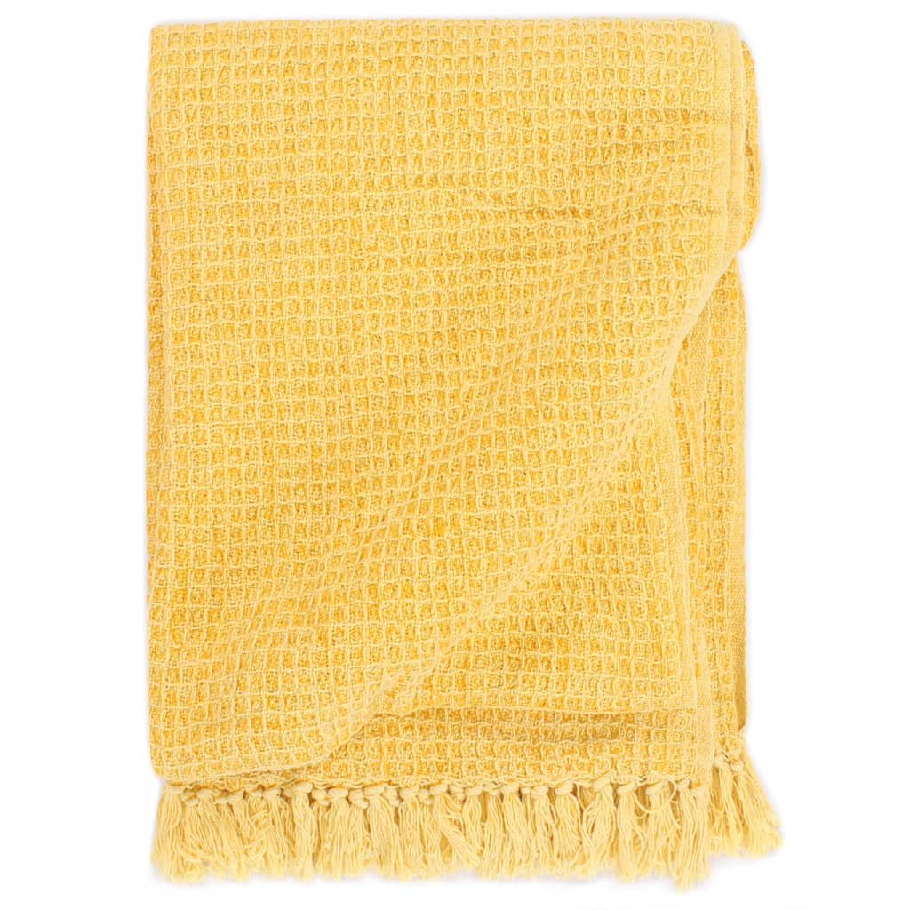 Manta de algodón amarillo mostaza 160x210 cm
