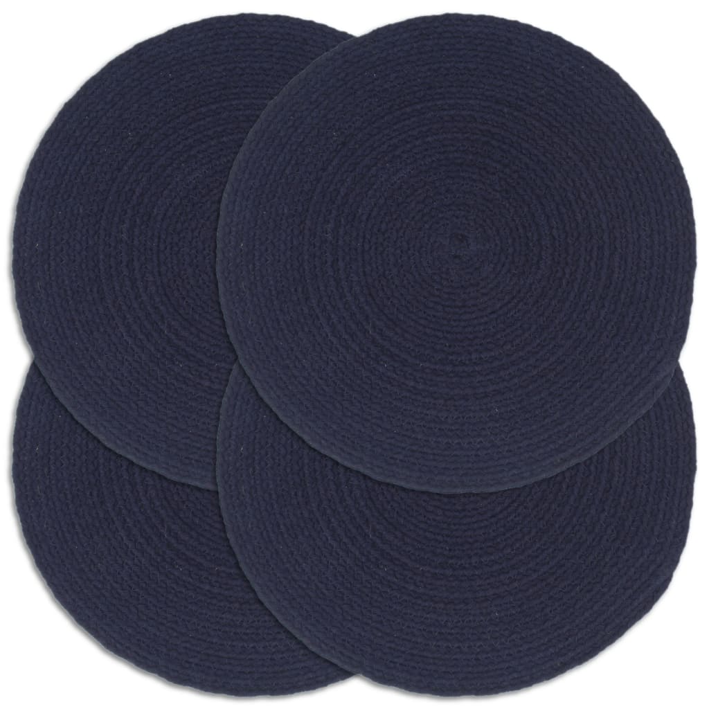 Mantel individual 4 unidades redondo yute negro 38 cm