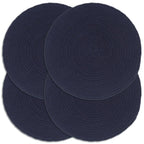Mantel individual 4 unidades redondo yute negro 38 cm