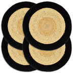 Mantel individual 4 unidades redondo yute negro 38 cm