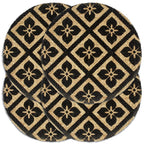Mantel individual 4 unidades redondo yute negro 38 cm