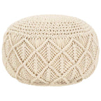 Puf de macramé hecho a mano algodón 45x30 cm