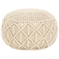 Puf de macramé hecho a mano algodón 45x30 cm