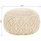 Puf de macramé hecho a mano algodón 45x30 cm