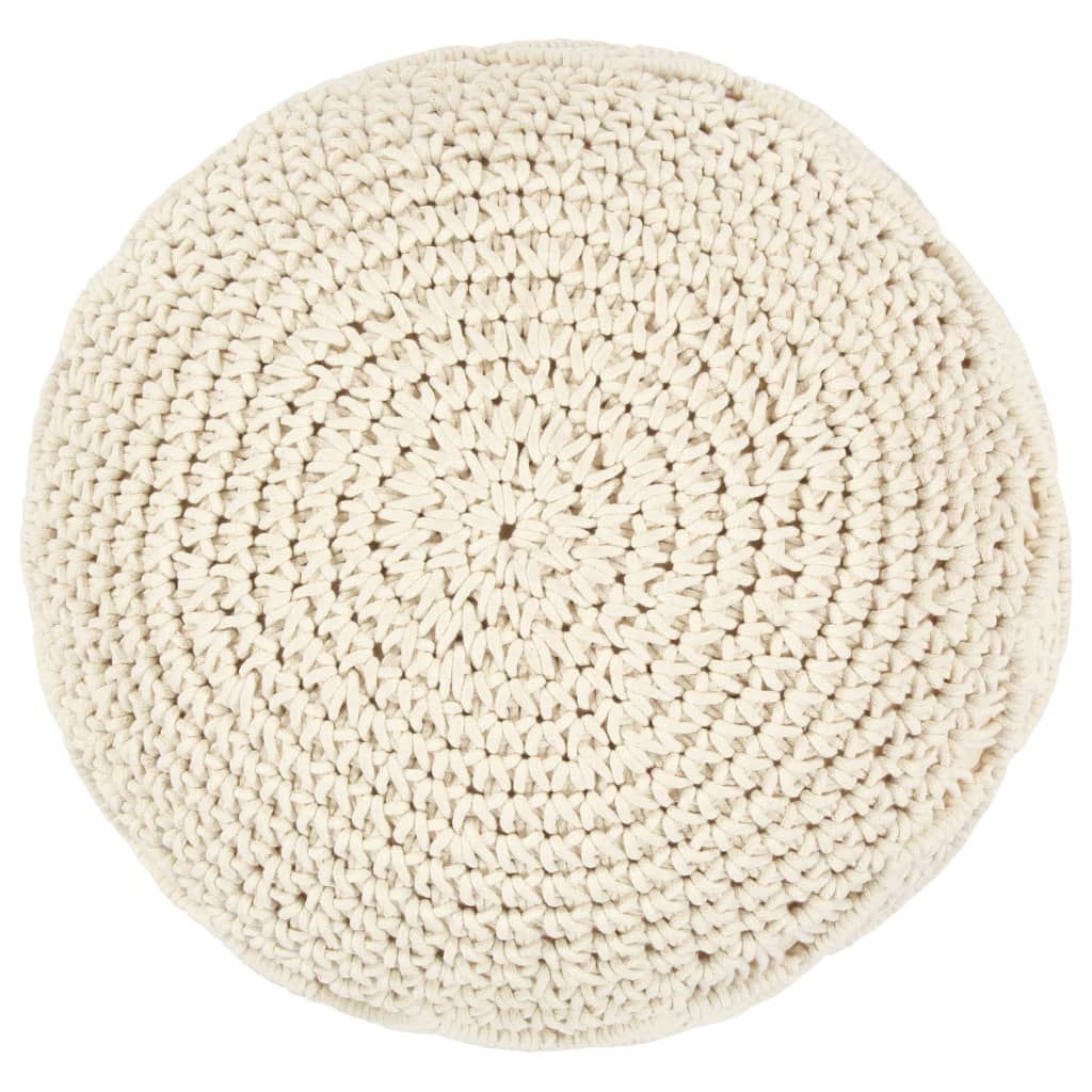 Puf de macramé hecho a mano algodón 45x30 cm