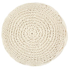 Puf de macramé hecho a mano algodón 45x30 cm