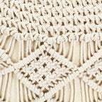 Puf de macramé hecho a mano algodón 45x30 cm