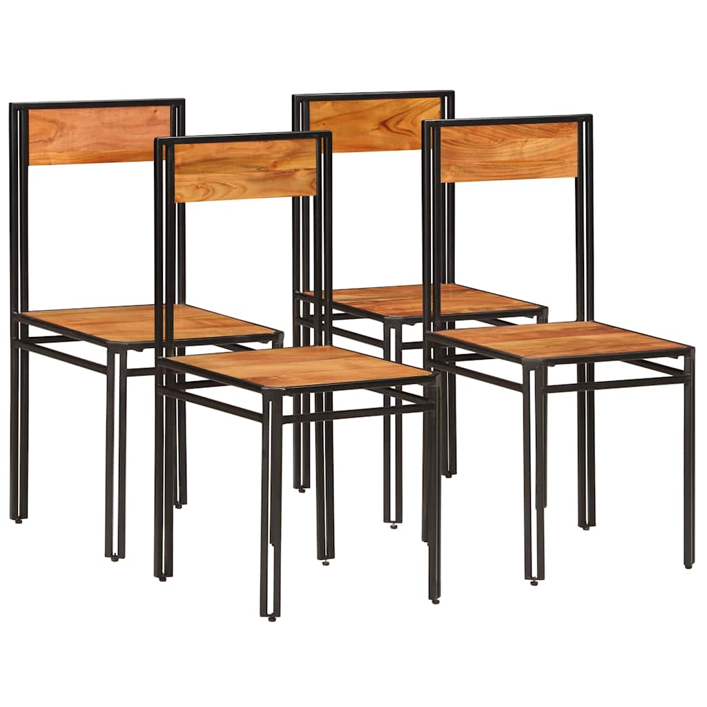 Sillas de comedor 4 unidades madera maciza clásica
