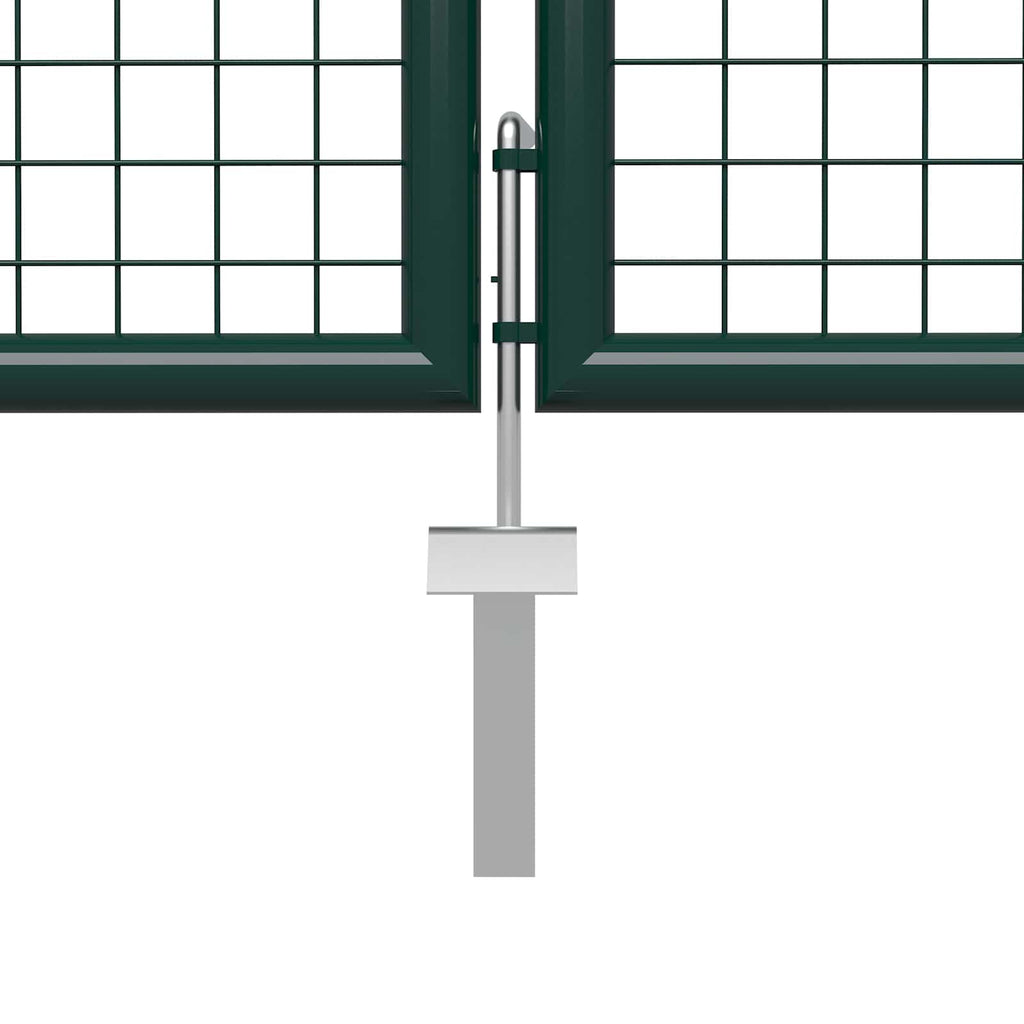 Puerta de cerca con cerradura Verde 175 cm Acero
