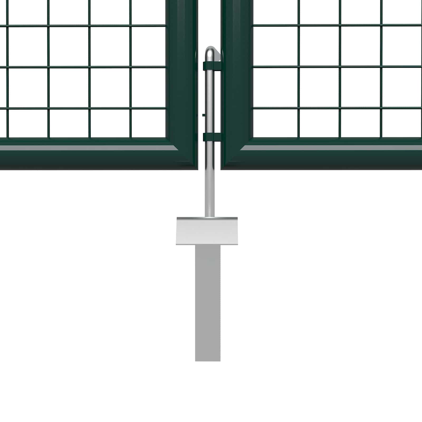 Puerta de cerca con cerradura Verde 175 cm Acero