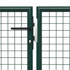 Puerta de cerca con cerradura Verde 175 cm Acero