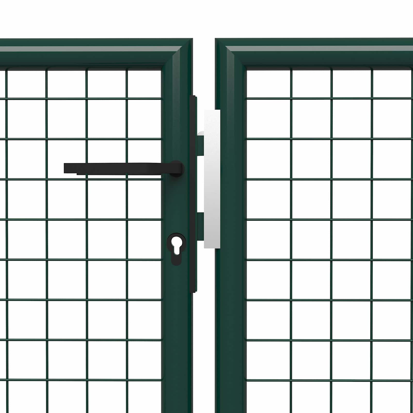 Puerta de cerca con cerradura Verde 175 cm Acero