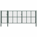 Puerta de cerca con cerradura Verde 175 cm Acero