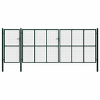 Puerta de cerca con cerradura Verde 175 cm Acero