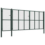Puerta de cerca con cerradura Verde 175 cm Acero