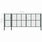 Puerta de cerca con cerradura Verde 175 cm Acero