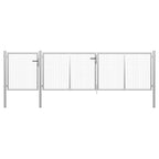 Puerta de jardín con postes de acero 350x100 cm antracita