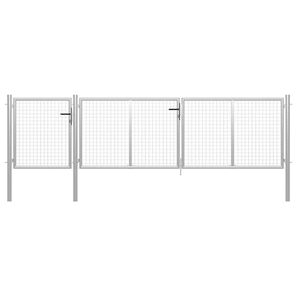 Puerta de jardín con postes de acero 350x100 cm antracita