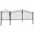 Puerta de jardín Woerden acero 1x4 m negro