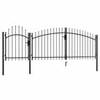 Puerta de jardín Woerden acero 1x4 m negro