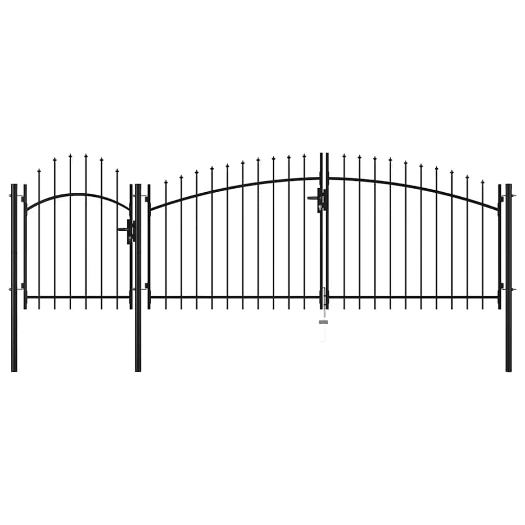 Puerta de jardín Woerden acero 1x4 m negro